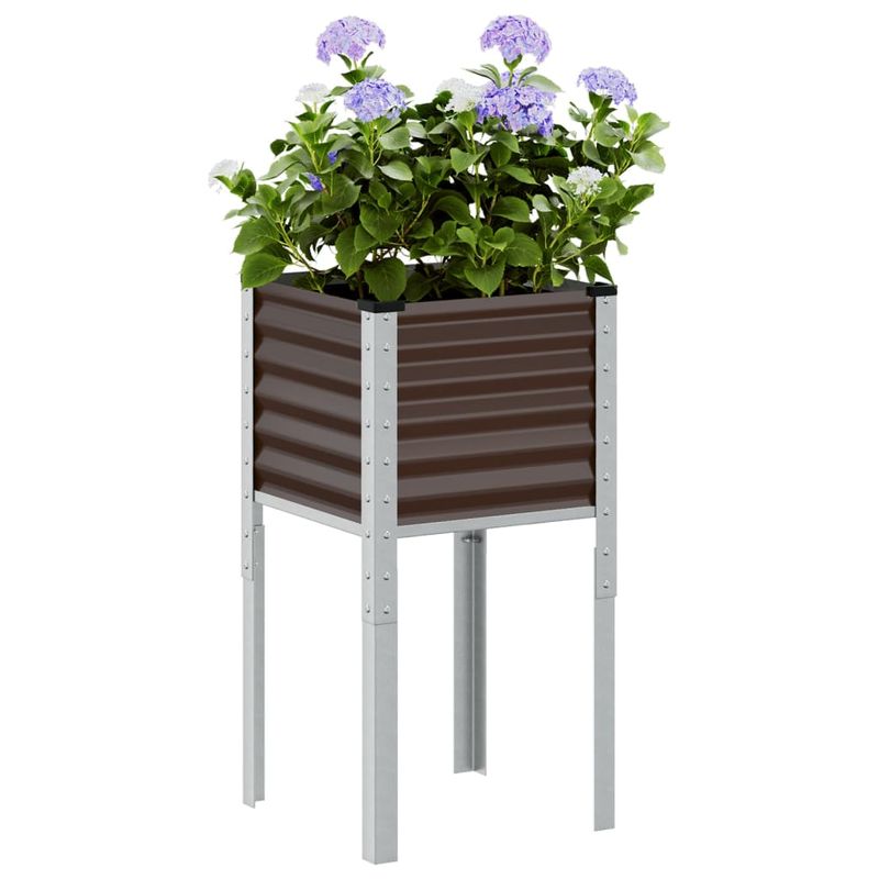 Casa si Gradina - Gradinarit si plante - Plante si ghivece - Ghivece si suporturi - Jardiniera de gradina, maro, 45x45x88 cm, otel - Infinity.ro