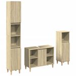 Casa si Gradina - Mobilier - Seturi de mobilier - Seturi baie - Set mobilier de baie, 3 piese, stejar sonoma, lemn prelucrat - Infinity.ro
