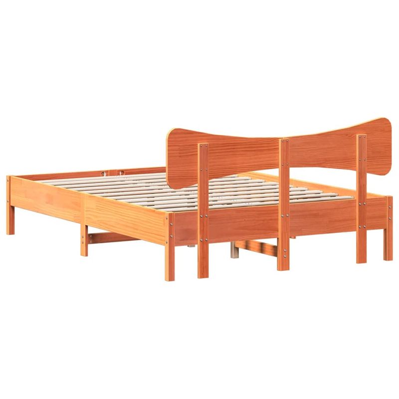 Casa si Gradina - Mobilier - Paturi si accesorii - Paturi - Cadru pat fara saltea, maro ceruit, 120x200 cm, lemn masiv pin - Infinity.ro