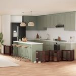 Petshop - Accesorii petshop - Culcusuri si custi - Custi interior si exterior - Poarta caini pliabila cu usa 12 panouri maro 600 cm, lemn plop - Infinity.ro