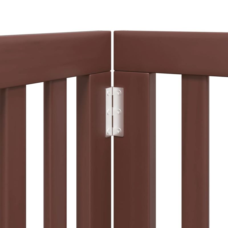 Petshop - Accesorii petshop - Culcusuri si custi - Custi interior si exterior - Poarta caini pliabila cu usa 12 panouri maro 600 cm, lemn plop - Infinity.ro