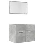 Casa si Gradina - Mobilier - Seturi de mobilier - Seturi baie - Set mobilier de baie, 2 piese, gri beton, lemn compozit - Infinity.ro
