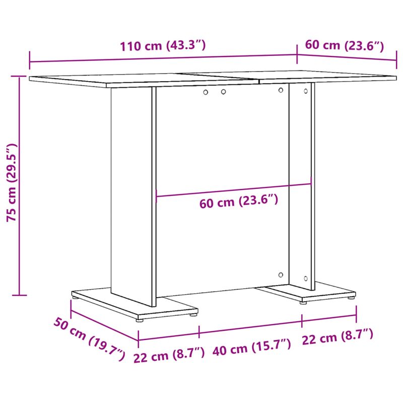 Casa si Gradina - Mobilier - Mese si birouri - Mese bucatarie si dining - Masa de bucatarie, lemn vechi, 110x60x75 cm, lemn prelucrat - Infinity.ro