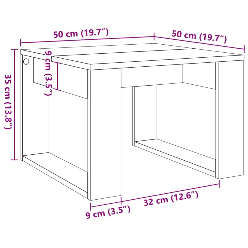 Casa si Gradina - Mobilier - Mese si birouri - Mese living - Masuta laterala, lemn vechi, 50x50x35 cm, lemn prelucrat - Infinity.ro