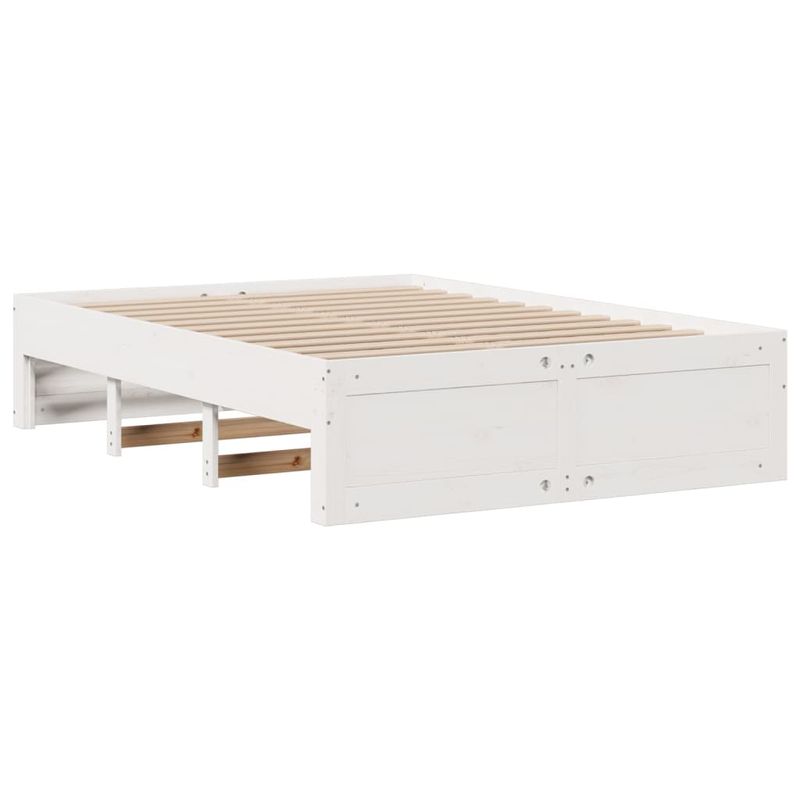 Casa si Gradina - Mobilier - Paturi si accesorii - Paturi - Cadru pat fara saltea/cu sertare alb, 150x200cm, lemn masiv pin - Infinity.ro