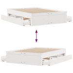 Casa si Gradina - Mobilier - Paturi si accesorii - Paturi - Cadru pat fara saltea/cu sertare alb, 150x200cm, lemn masiv pin - Infinity.ro