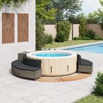 Casa si Gradina - Gradina si terasa - Piscine si accesorii - Accesorii piscine - Imprejmuire cada cu hidromasaj, gri, poliratan / lemn acacia - Infinity.ro
