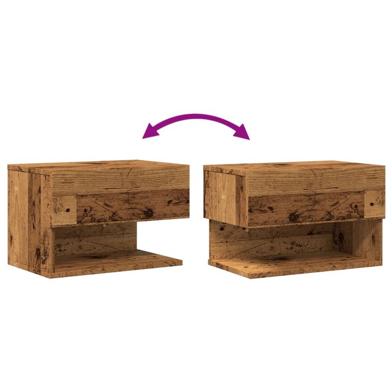 Casa si Gradina - Mobilier - Comode si corpuri - Noptiere - Noptiera montata pe perete, lemn invechit - Infinity.ro