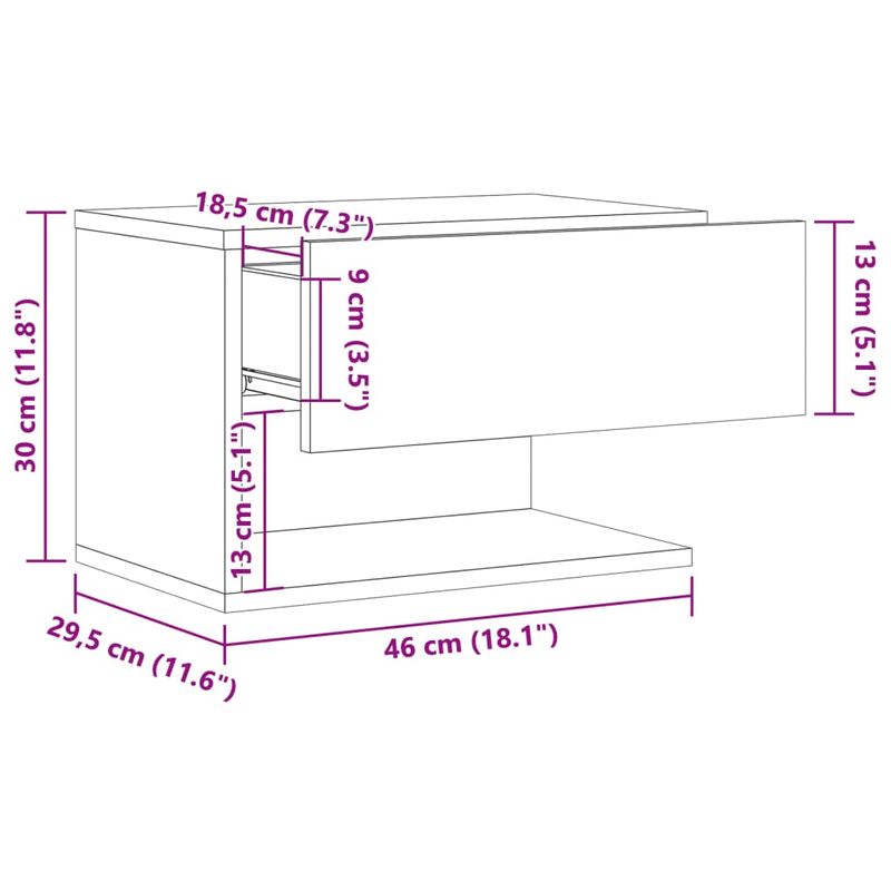 Casa si Gradina - Mobilier - Comode si corpuri - Noptiere - Noptiera montata pe perete, lemn invechit - Infinity.ro