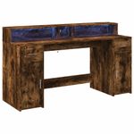 Casa si Gradina - Mobilier - Mese si birouri - Birouri - Birou cu lumini LED stejar fumuriu 160x55x91 cm lemn prelucrat - Infinity.ro
