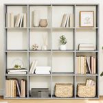 Casa si Gradina - Mobilier - Biblioteci si rafturi - Biblioteci - Biblioteca, gri beton, 137,5x29x137,5 cm, lemn prelucrat - Infinity.ro