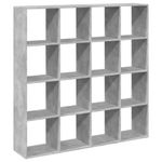 Casa si Gradina - Mobilier - Biblioteci si rafturi - Biblioteci - Biblioteca, gri beton, 137,5x29x137,5 cm, lemn prelucrat - Infinity.ro