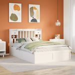 Casa si Gradina - Mobilier - Paturi si accesorii - Paturi - Cadru de pat fara saltea, alb, 150x200 cm, lemn masiv pin - Infinity.ro