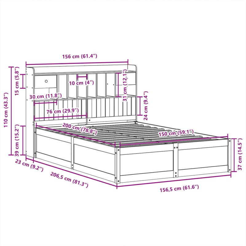 Casa si Gradina - Mobilier - Paturi si accesorii - Paturi - Cadru de pat fara saltea, alb, 150x200 cm, lemn masiv pin - Infinity.ro
