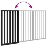 Petshop - Accesorii petshop - Culcusuri si custi - Custi interior si exterior - Poarta pentru caini pliabila 3 panouri negru, 150 cm, lemn plop - Infinity.ro