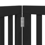 Petshop - Accesorii petshop - Culcusuri si custi - Custi interior si exterior - Poarta caini pliabila cu usa 9 panouri negru, 450 cm, lemn plop - Infinity.ro
