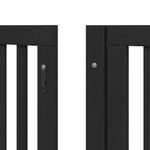 Petshop - Accesorii petshop - Culcusuri si custi - Custi interior si exterior - Poarta caini pliabila cu usa 9 panouri negru, 450 cm, lemn plop - Infinity.ro