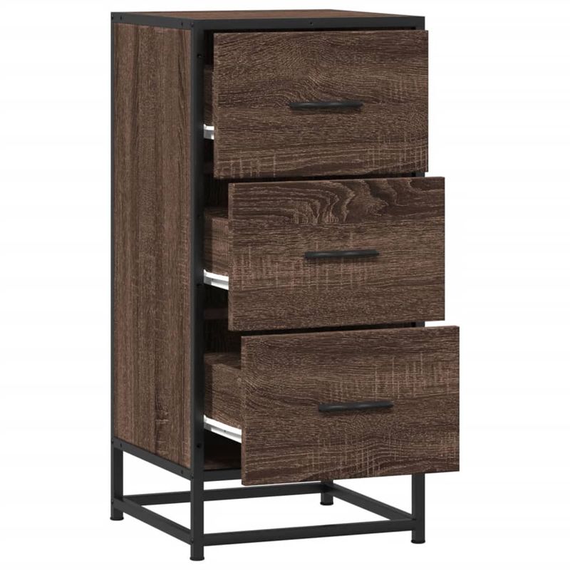 Casa si Gradina - Mobilier - Comode si corpuri - Comode - Dulap, stejar maro, 35,5x35x76 cm, lemn prelucrat si metal - Infinity.ro