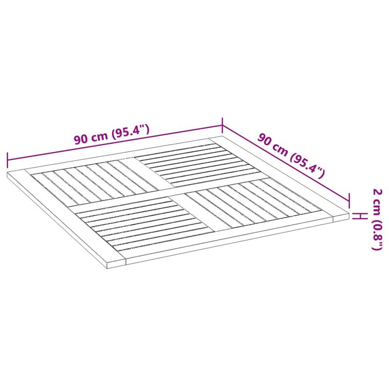 Casa si Gradina - Mobilier - Feronerie si accesorii mobila - Blat de masa patrata, 90x90x2,2 cm, lemn masiv de acacia - Infinity.ro