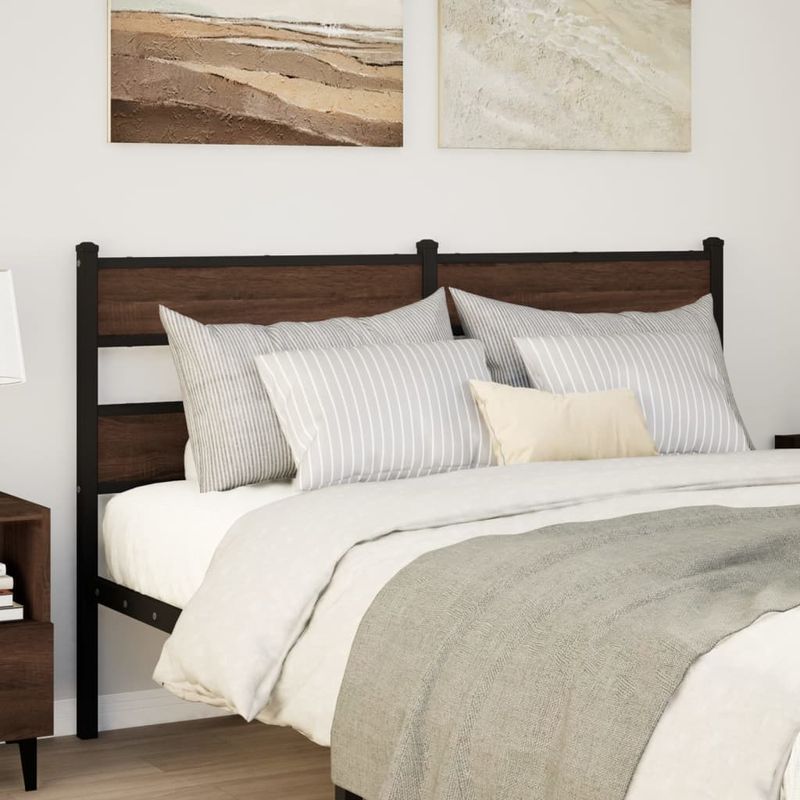 Casa si Gradina - Mobilier - Paturi si accesorii - Accesorii paturi - Tablie de pat, stejar maro, 160 cm, lemn prelucrat si otel - Infinity.ro