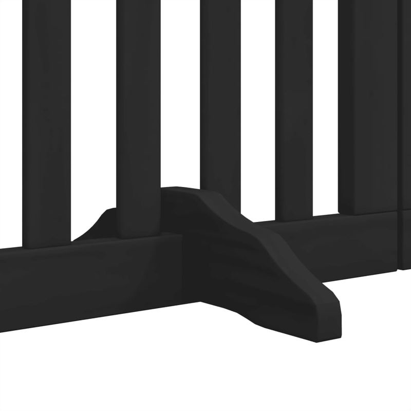 Petshop - Accesorii petshop - Culcusuri si custi - Tarcuri si colivii - Poarta caini pliabila cu usa 12 panouri negru 600 cm, lemn plop - Infinity.ro
