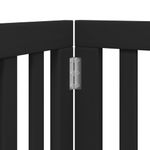 Petshop - Accesorii petshop - Culcusuri si custi - Tarcuri si colivii - Poarta caini pliabila cu usa 12 panouri negru 600 cm, lemn plop - Infinity.ro