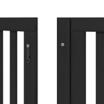 Petshop - Accesorii petshop - Culcusuri si custi - Tarcuri si colivii - Poarta caini pliabila cu usa 12 panouri negru 600 cm, lemn plop - Infinity.ro