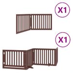 Petshop - Accesorii petshop - Culcusuri si custi - Tarcuri si colivii - Poarta caini pliabila cu usa 6 panouri maro, 480 cm, lemn plop - Infinity.ro