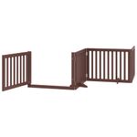 Petshop - Accesorii petshop - Culcusuri si custi - Tarcuri si colivii - Poarta caini pliabila cu usa 6 panouri maro, 480 cm, lemn plop - Infinity.ro