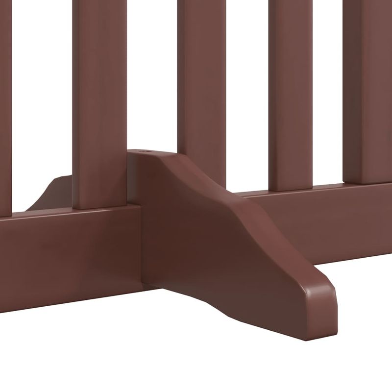 Petshop - Accesorii petshop - Culcusuri si custi - Tarcuri si colivii - Poarta caini pliabila cu usa 6 panouri maro, 480 cm, lemn plop - Infinity.ro