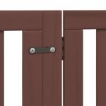 Petshop - Accesorii petshop - Culcusuri si custi - Tarcuri si colivii - Poarta caini pliabila cu usa 6 panouri maro, 480 cm, lemn plop - Infinity.ro