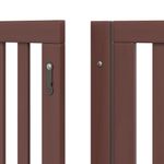 Petshop - Accesorii petshop - Culcusuri si custi - Tarcuri si colivii - Poarta caini pliabila cu usa 6 panouri maro, 480 cm, lemn plop - Infinity.ro