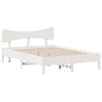 Casa si Gradina - Mobilier - Paturi si accesorii - Paturi - Cadru de pat fara saltea, alb, 135x190 cm, lemn masiv de pin - Infinity.ro