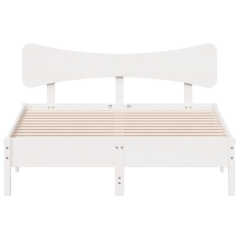 Casa si Gradina - Mobilier - Paturi si accesorii - Paturi - Cadru de pat fara saltea, alb, 135x190 cm, lemn masiv de pin - Infinity.ro