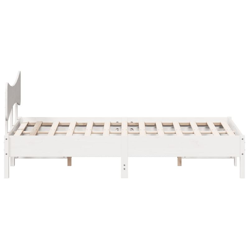 Casa si Gradina - Mobilier - Paturi si accesorii - Paturi - Cadru de pat fara saltea, alb, 135x190 cm, lemn masiv de pin - Infinity.ro