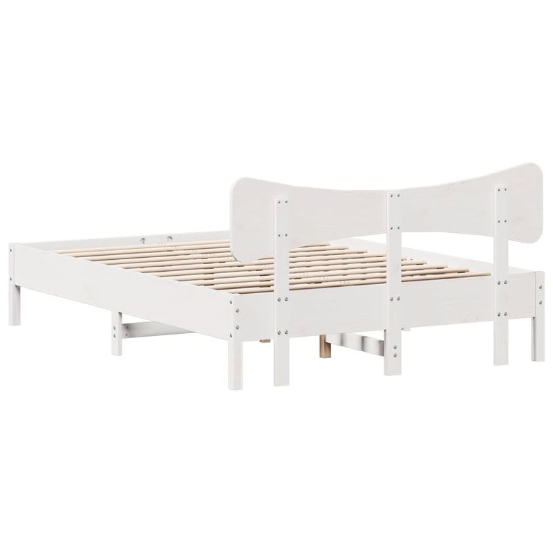 Casa si Gradina - Mobilier - Paturi si accesorii - Paturi - Cadru de pat fara saltea, alb, 135x190 cm, lemn masiv de pin - Infinity.ro