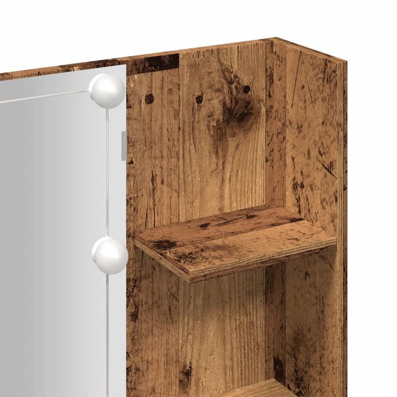 Casa si Gradina - Mobilier - Comode si corpuri - Masute de toaleta - Masa de toaleta cu LED, lemn vechi, 60x40x140 cm - Infinity.ro