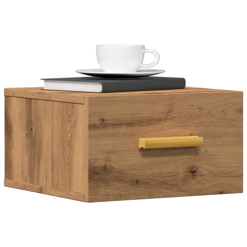 Casa si Gradina - Mobilier - Comode si corpuri - Noptiere - Noptiere de perete, 2 buc., stejar artizanal, 35x35x20 cm - Infinity.ro