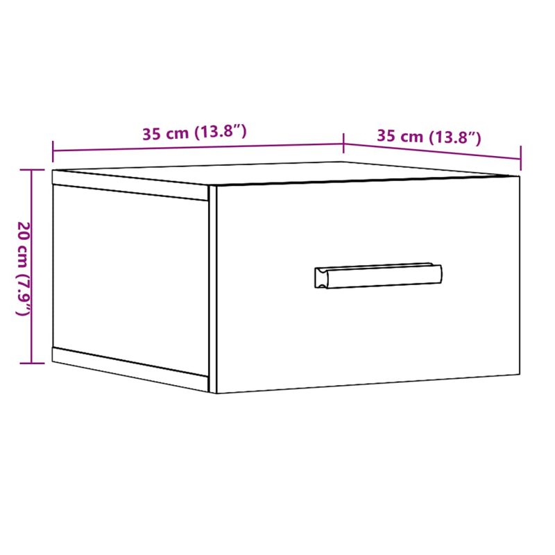 Casa si Gradina - Mobilier - Comode si corpuri - Noptiere - Noptiere de perete, 2 buc., stejar artizanal, 35x35x20 cm - Infinity.ro