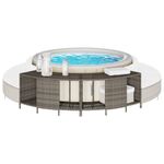 Casa si Gradina - Gradina si terasa - Piscine si accesorii - Accesorii piscine - Rafturi de depozitare pentru spa, 2 buc., gri, poliratan - Infinity.ro
