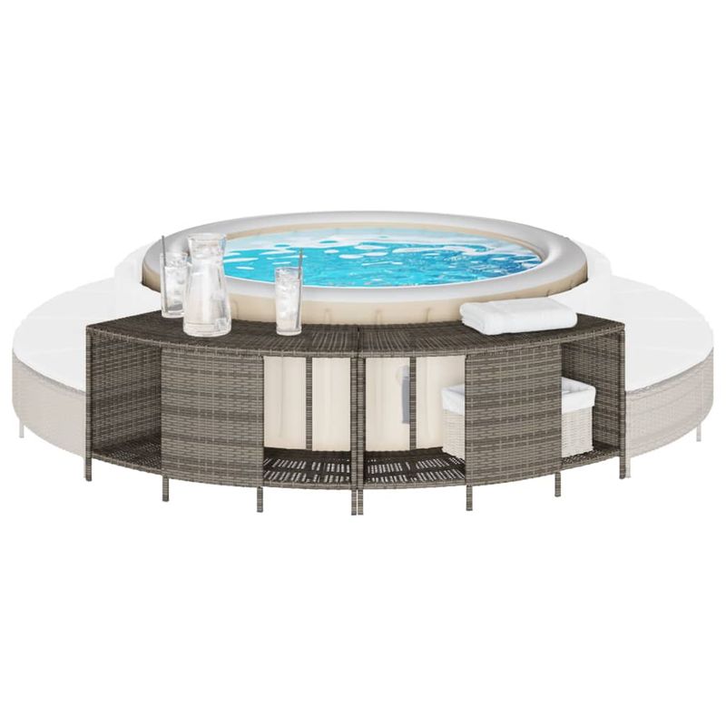 Casa si Gradina - Gradina si terasa - Piscine si accesorii - Accesorii piscine - Rafturi de depozitare pentru spa, 2 buc., gri, poliratan - Infinity.ro