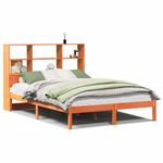 Casa si Gradina - Mobilier - Paturi si accesorii - Paturi - Pat cu biblioteca fara saltea, maro, 120x190 cm, lemn masiv pin - Infinity.ro