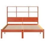 Casa si Gradina - Mobilier - Paturi si accesorii - Paturi - Pat cu biblioteca fara saltea, maro, 120x190 cm, lemn masiv pin - Infinity.ro