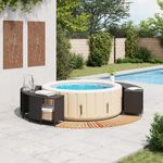 Casa si Gradina - Gradina si terasa - Piscine si accesorii - Accesorii piscine - Imprejmuire cada cu hidromasaj, negru, poliratan / lemn acacia - Infinity.ro