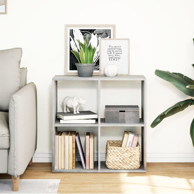 Casa si Gradina - Mobilier - Biblioteci si rafturi - Biblioteci - Biblioteca/separator camera gri beton 69,5x29x69,5 cm lemn - Infinity.ro