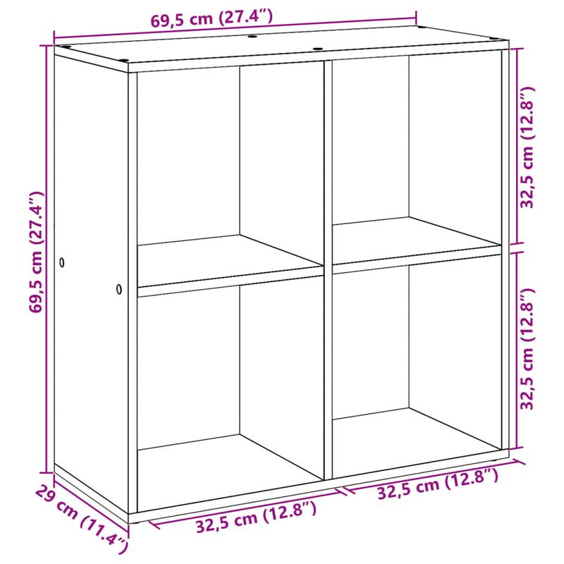 Casa si Gradina - Mobilier - Biblioteci si rafturi - Biblioteci - Biblioteca/separator camera gri beton 69,5x29x69,5 cm lemn - Infinity.ro