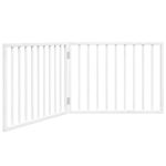 Petshop - Accesorii petshop - Culcusuri si custi - Tarcuri si colivii - Poarta pentru caini pliabila, 2 panouri, alb, 160 cm, lemn plop - Infinity.ro