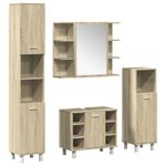 Casa si Gradina - Mobilier - Seturi de mobilier - Seturi baie - Set mobilier de baie, 4 piese, stejar sonoma, lemn prelucrat - Infinity.ro