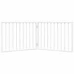 Petshop - Accesorii petshop - Culcusuri si custi - Tarcuri si colivii - Poarta pentru caini pliabila, 2 panouri, alb, 160 cm, lemn plop - Infinity.ro