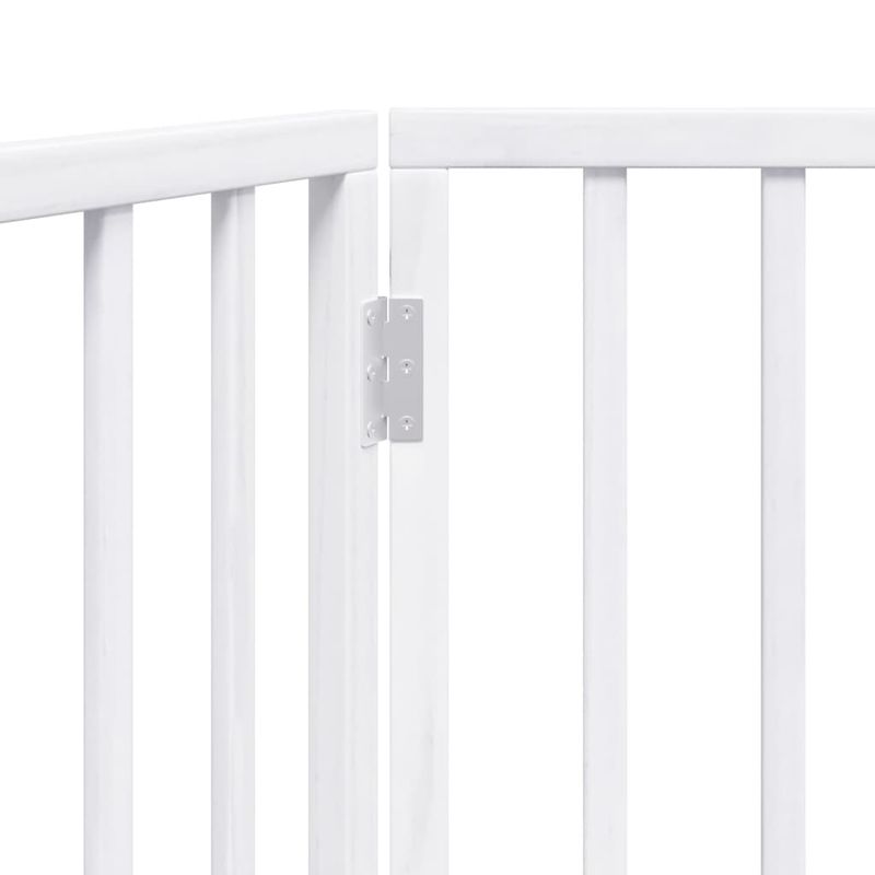 Petshop - Accesorii petshop - Culcusuri si custi - Tarcuri si colivii - Poarta pentru caini pliabila, 2 panouri, alb, 160 cm, lemn plop - Infinity.ro